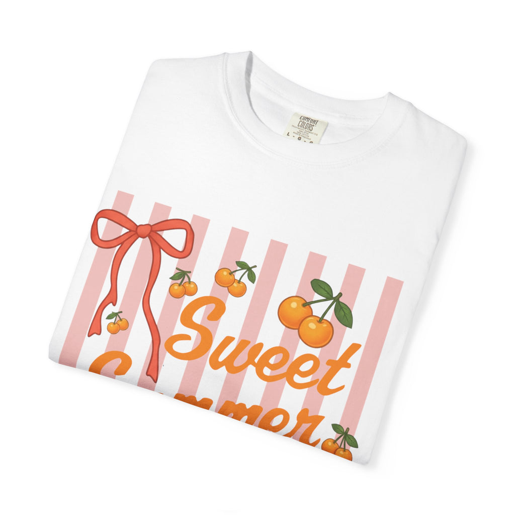 Sweet Summer Time T-Shirt — Peach Stripe Graphic Tee