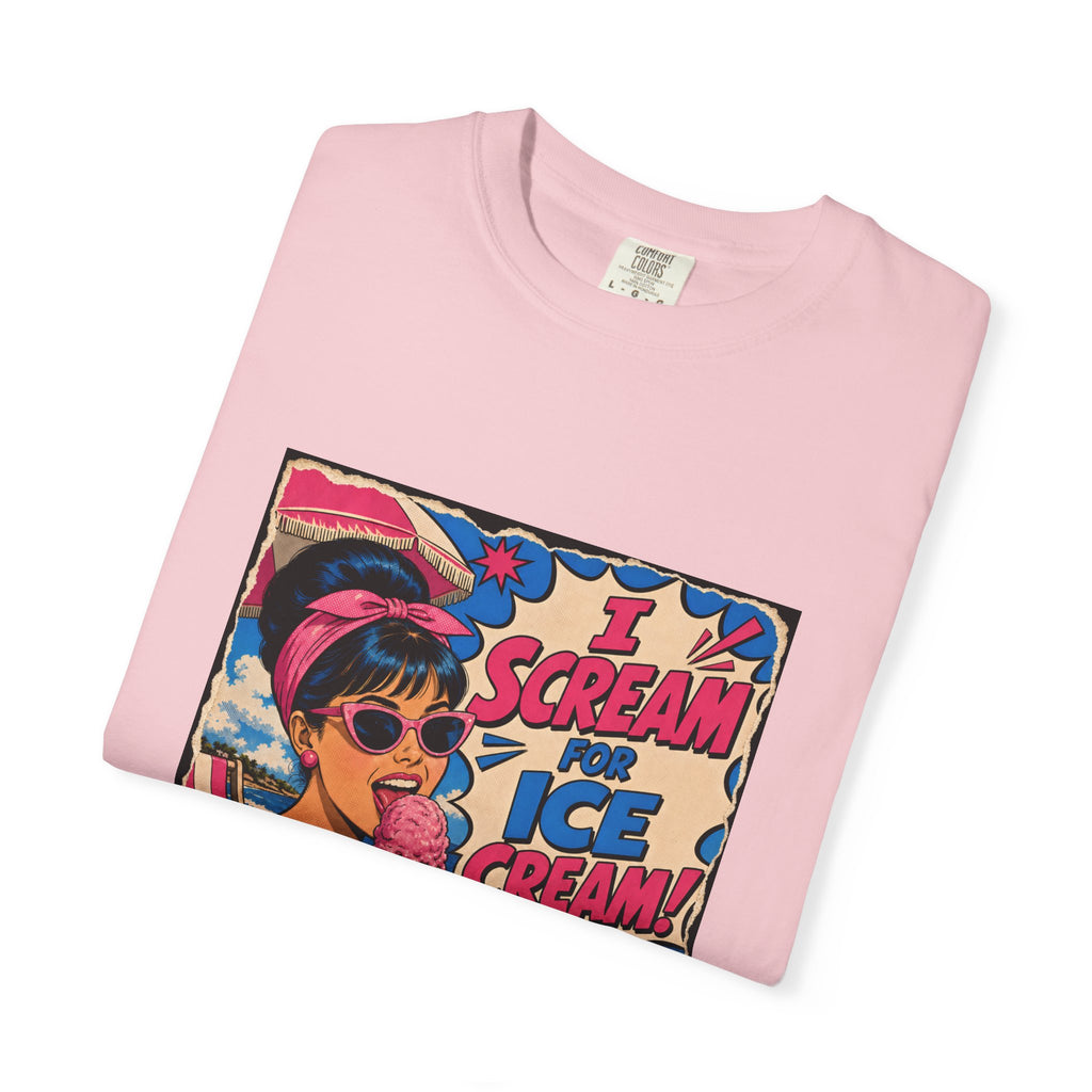 Pop Art Women's Tee- I Scream For Ice Cream Retro Graphic Tee