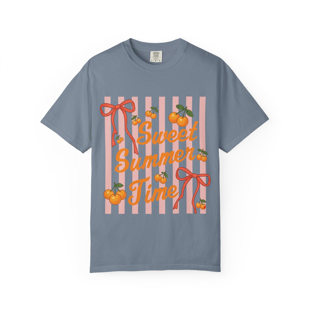 Sweet Summer Time T-Shirt — Peach Stripe Graphic Tee