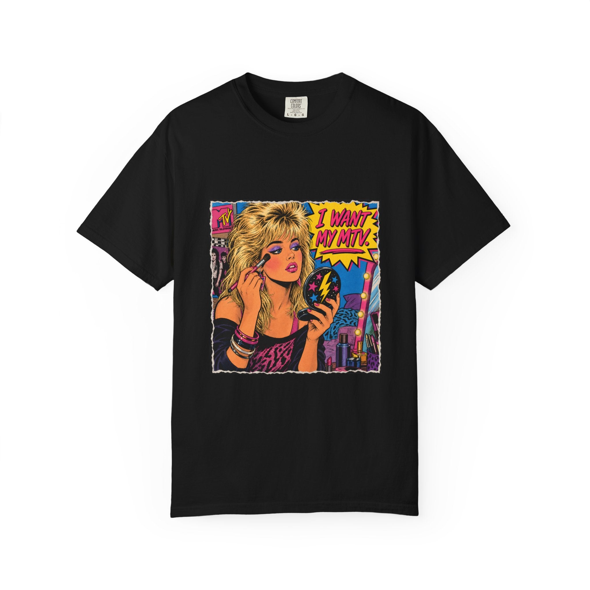80s MTV Girl Graphic T-Shirt — Retro Makeup Vibes