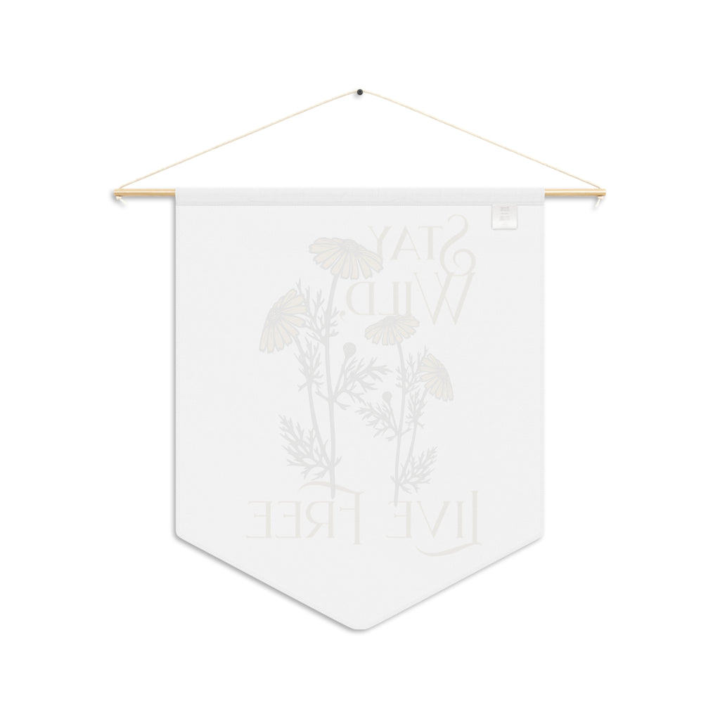 Stay Wild Live Free Floral Pennant Wall Banner