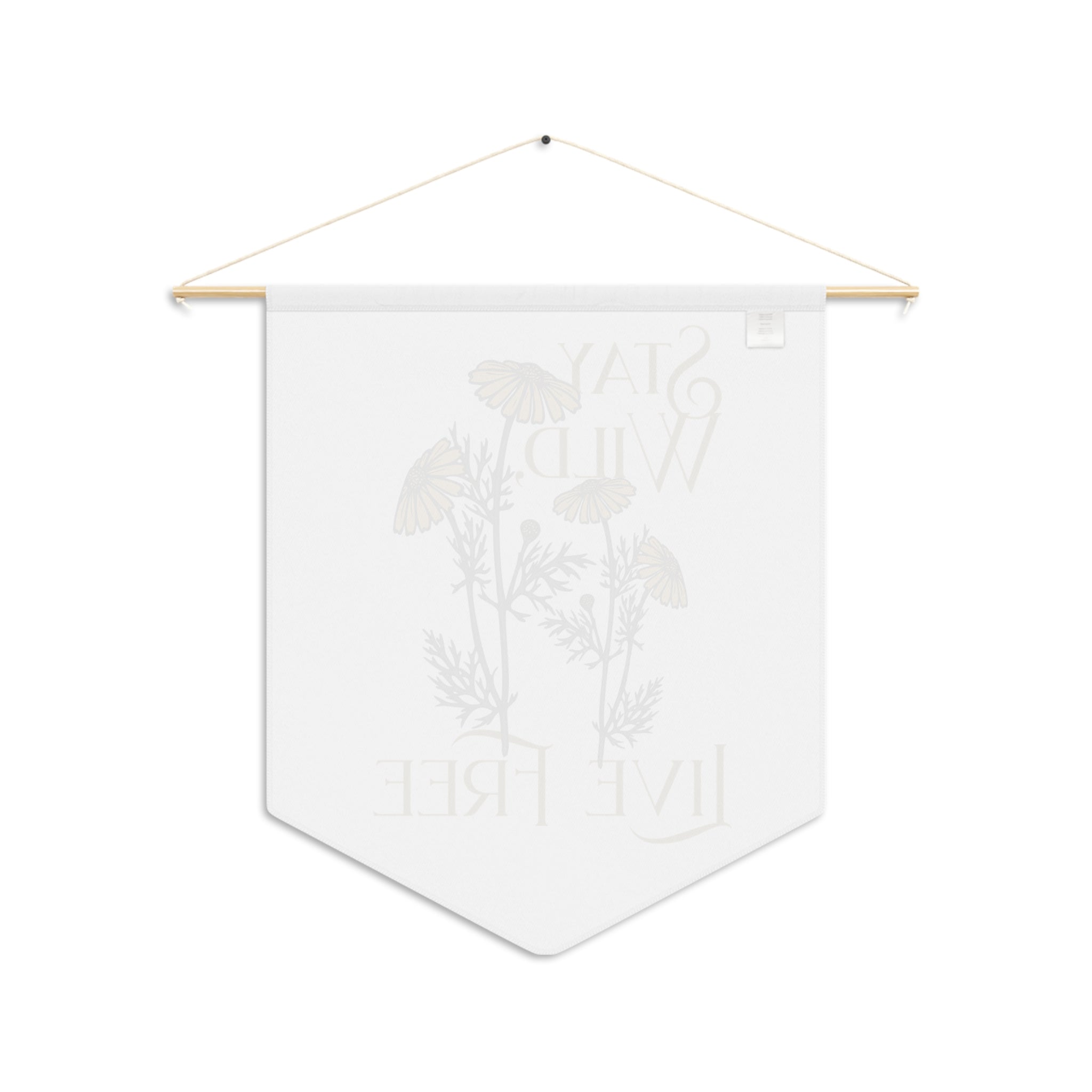 Stay Wild Live Free Floral Pennant Wall Banner
