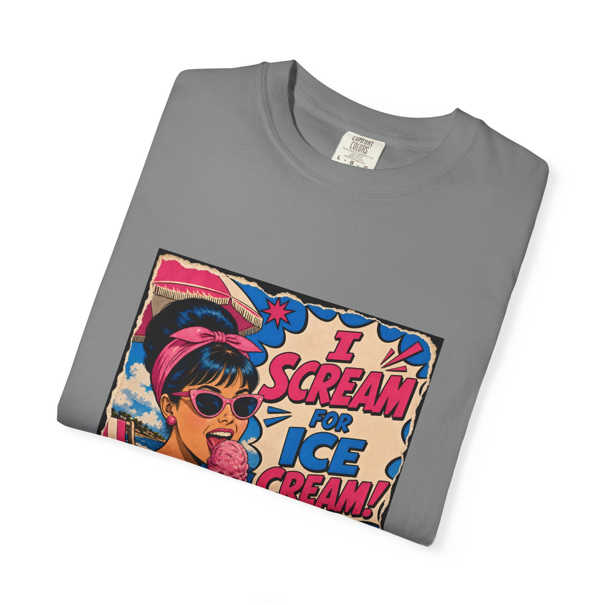 Pop Art Women's Tee- I Scream For Ice Cream Retro Graphic Tee