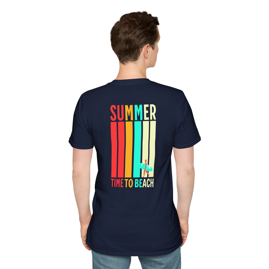 Men's ''time to beach'' Classic Black Tee - summer collection