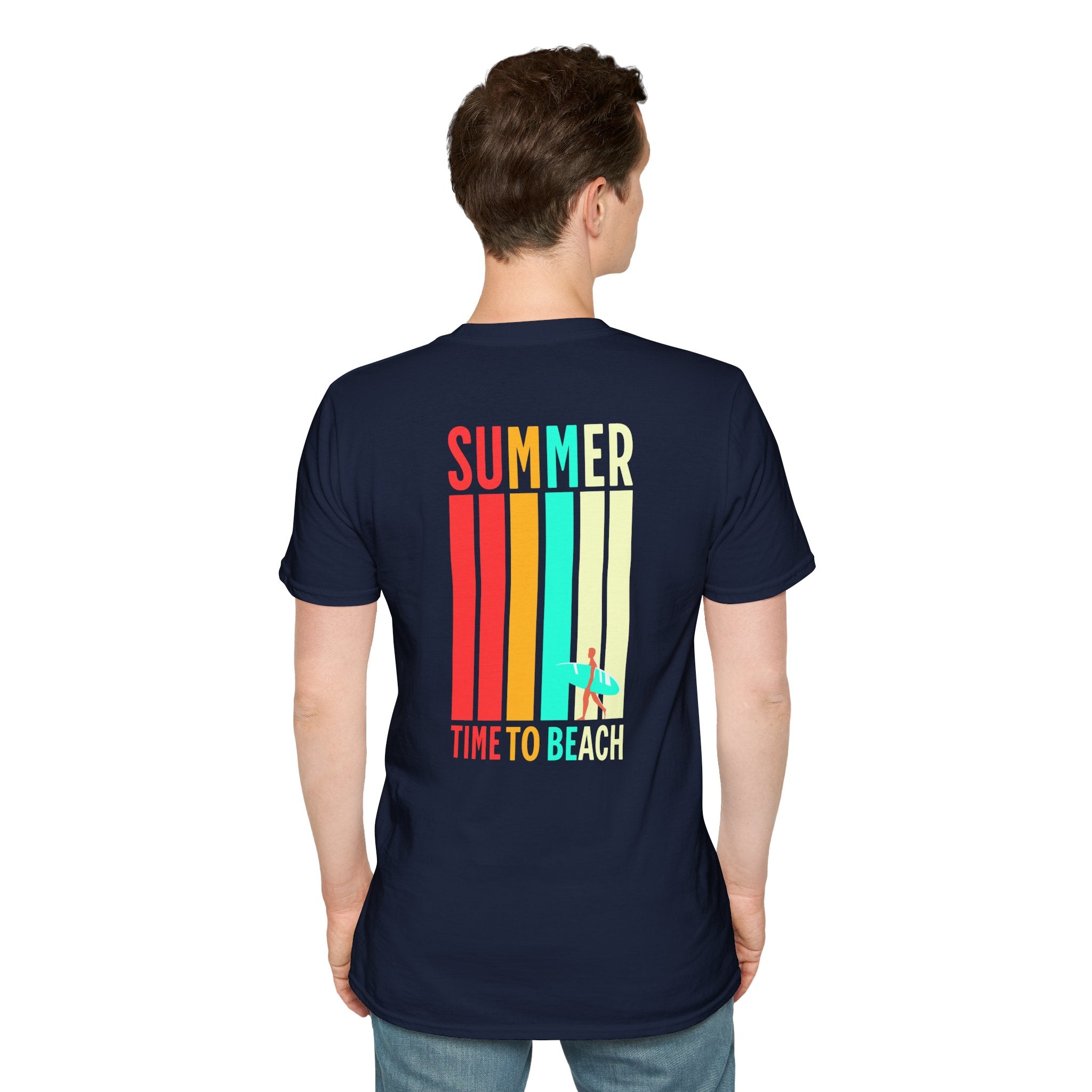 Men's ''time to beach'' Classic Black Tee - summer collection
