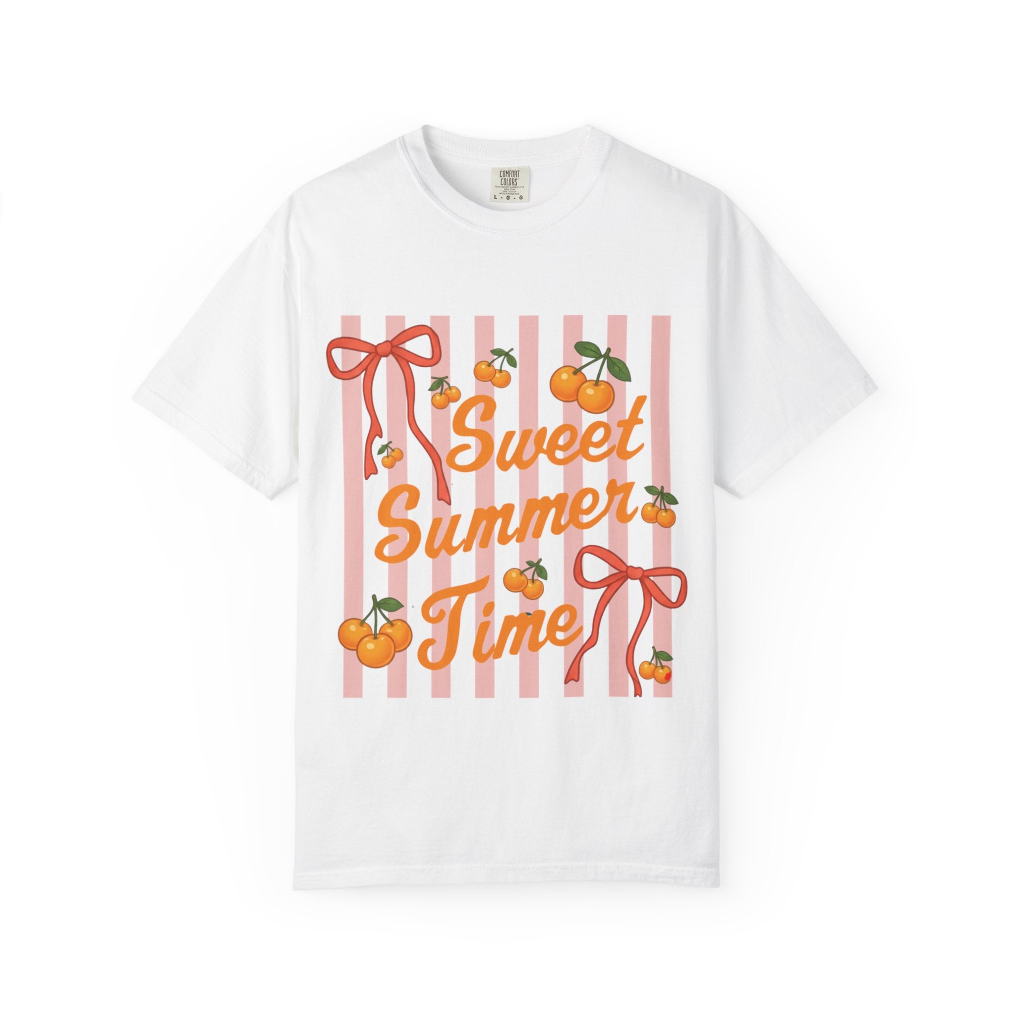 Sweet Summer Time T-Shirt — Peach Stripe Graphic Tee
