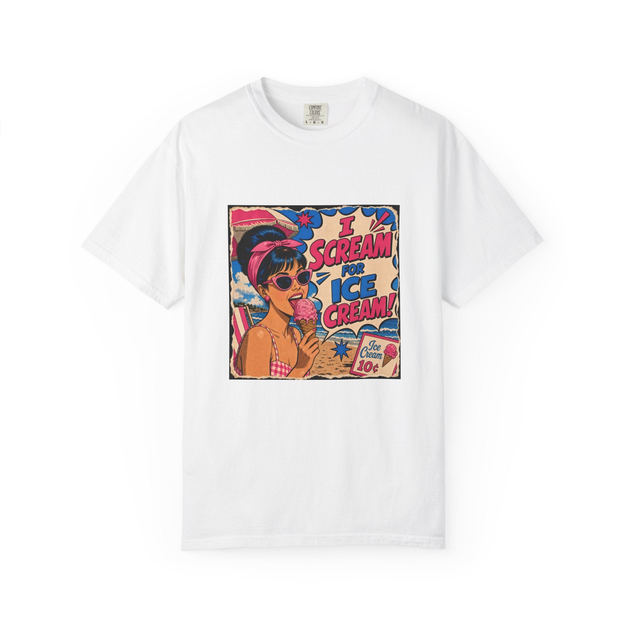 Pop Art Women's Tee- I Scream For Ice Cream Retro Graphic Tee