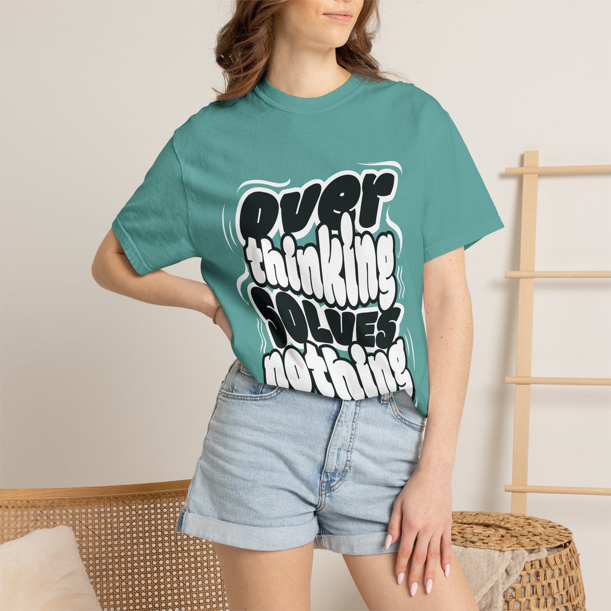 Women's Graphis T-Shirt — “Overthinking Solves Nothing”