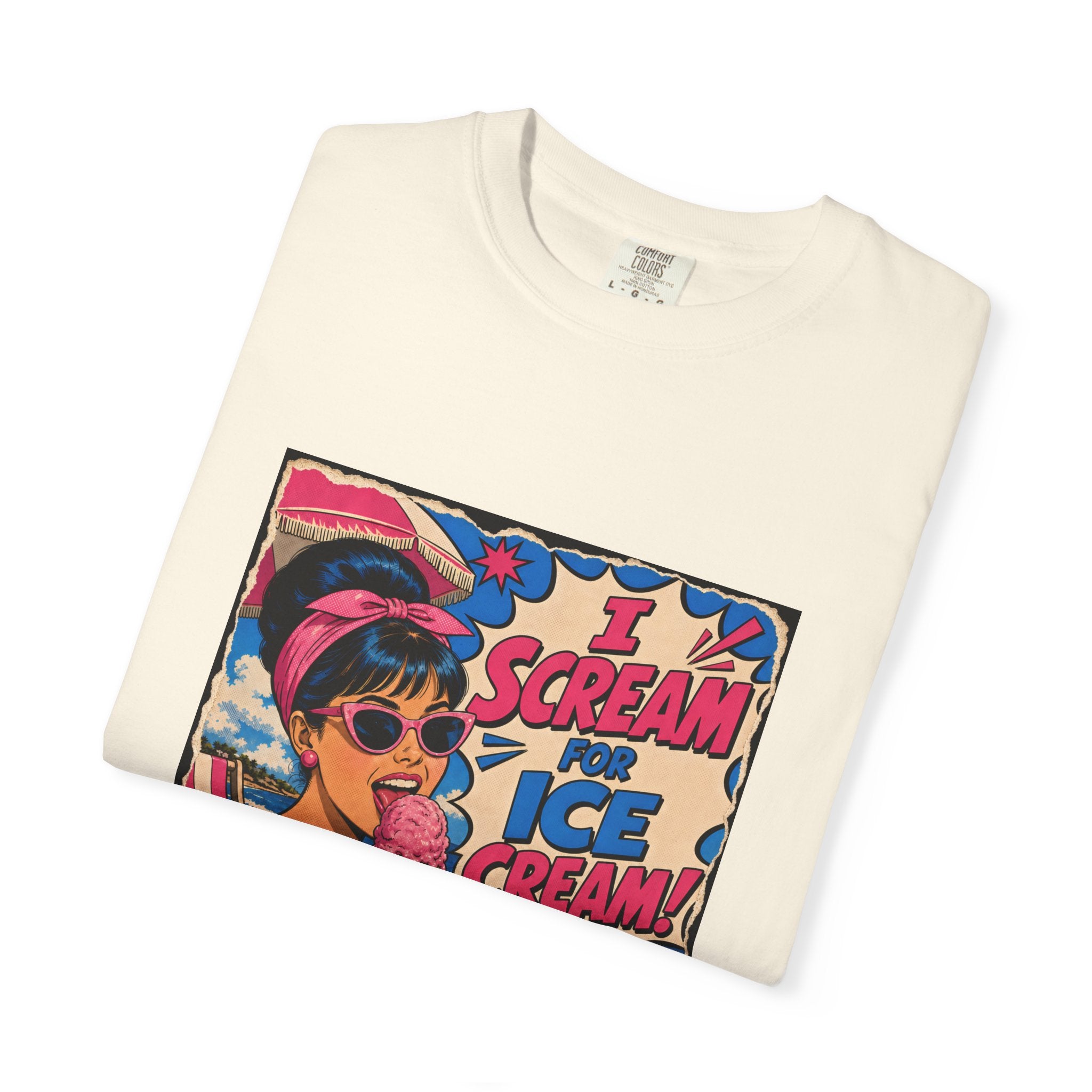Pop Art Women's Tee- I Scream For Ice Cream Retro Graphic Tee