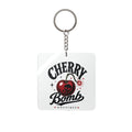 Cherry Bomb Square Keychain — Retro Themed Keychain / White