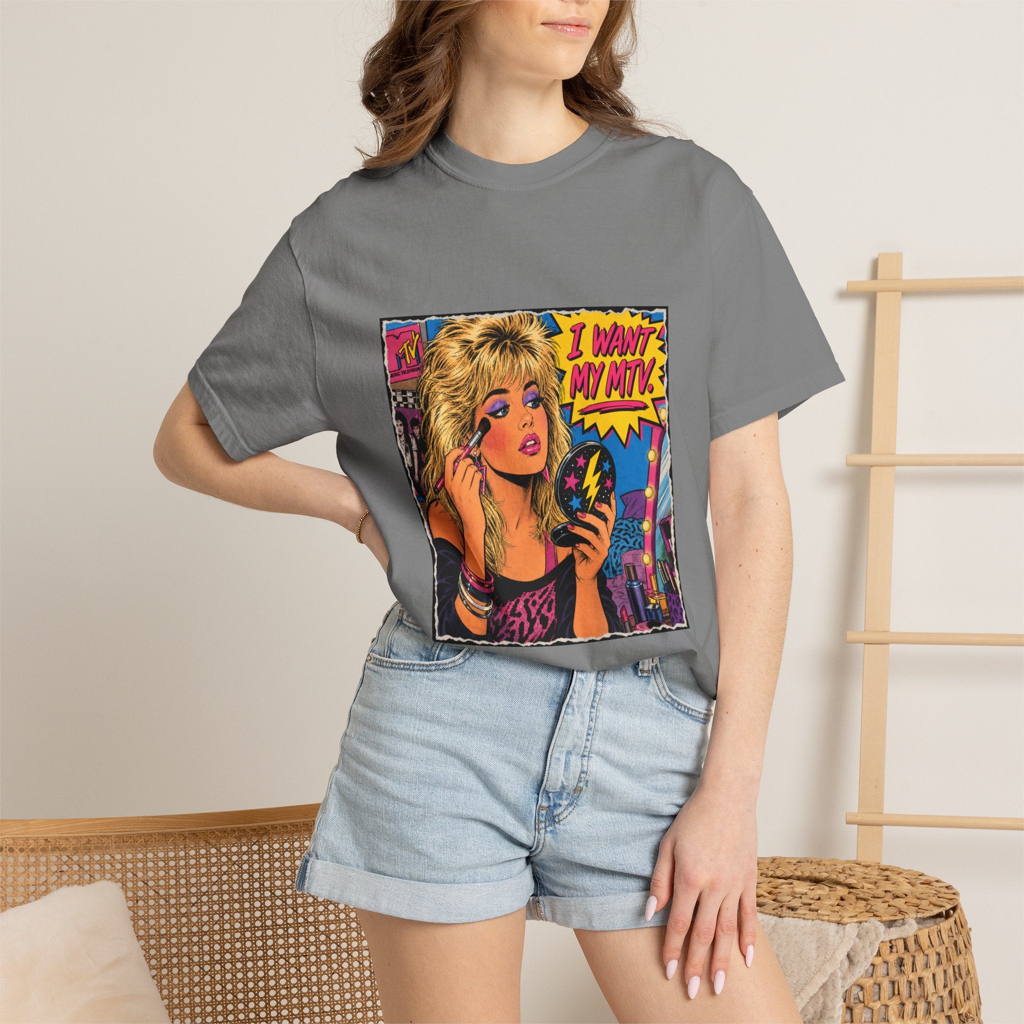 80s MTV Girl Graphic T-Shirt — Retro Makeup Vibes