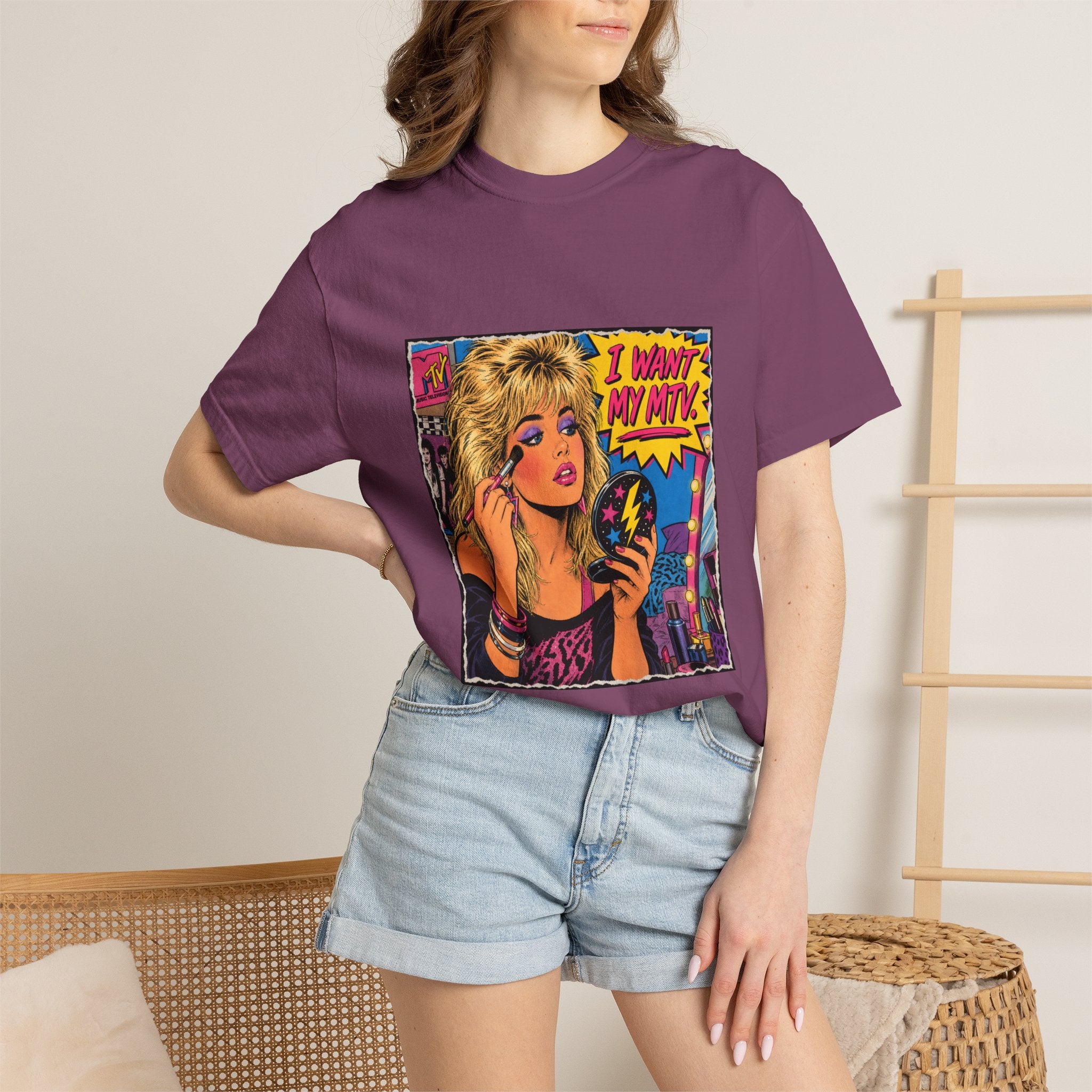 80s MTV Girl Graphic T-Shirt — Retro Makeup Vibes