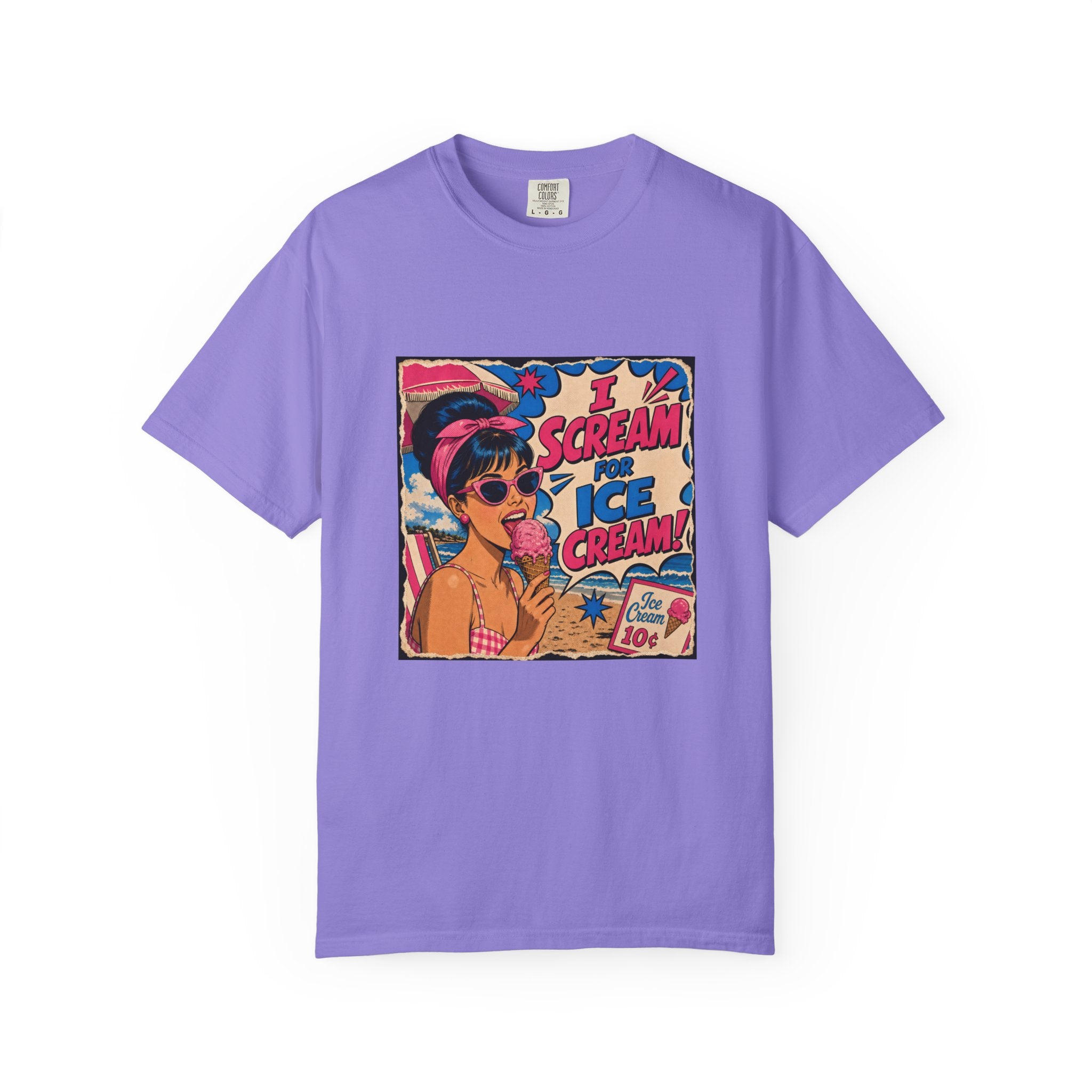 Pop Art Women's Tee- I Scream For Ice Cream Retro Graphic Tee