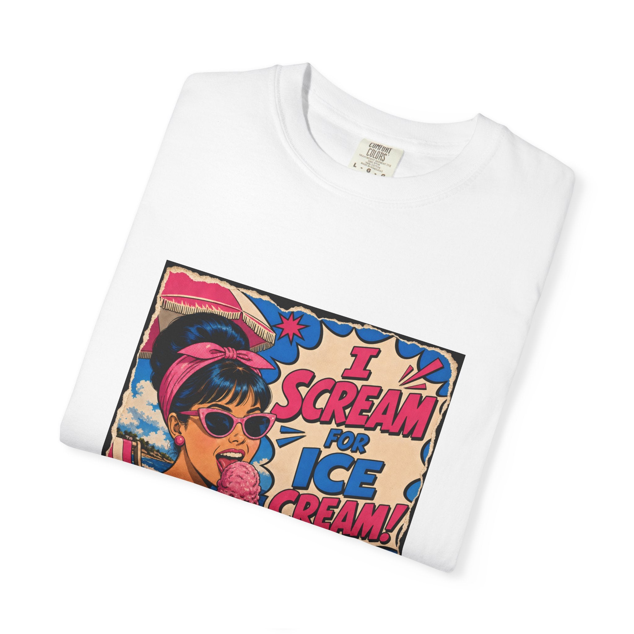 Pop Art Women's Tee- I Scream For Ice Cream Retro Graphic Tee