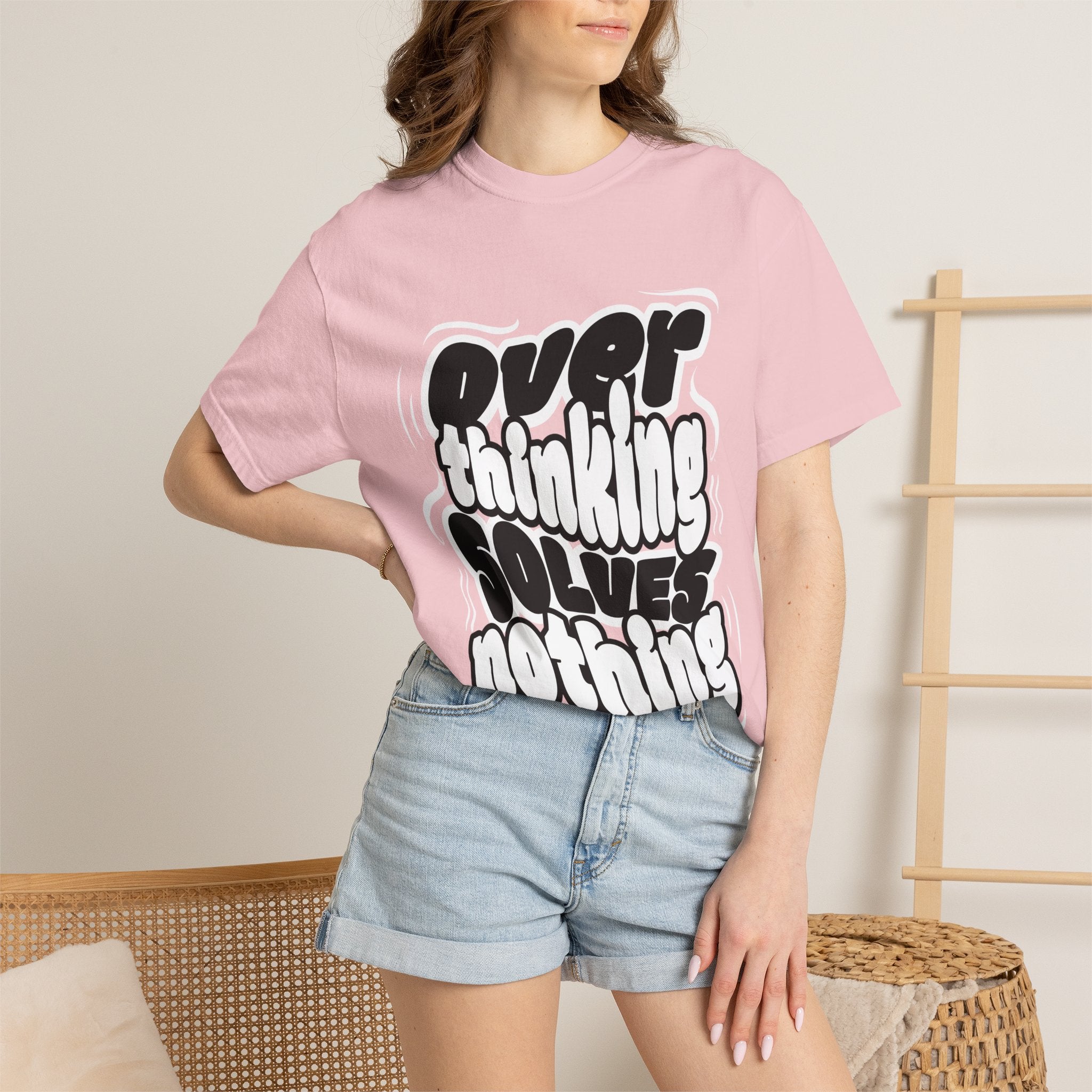 Women's Graphis T-Shirt — “Overthinking Solves Nothing”