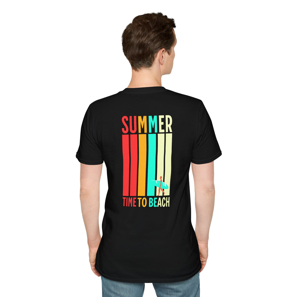 Men's ''time to beach'' Classic Black Tee - summer collection