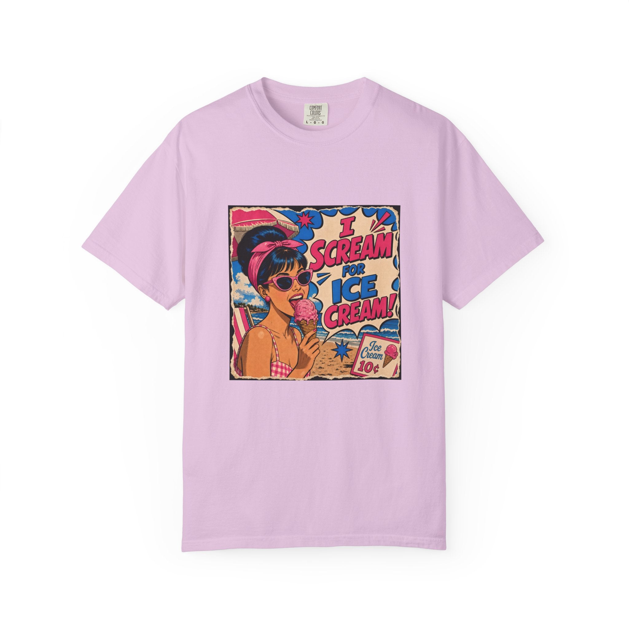 Pop Art Women's Tee- I Scream For Ice Cream Retro Graphic Tee