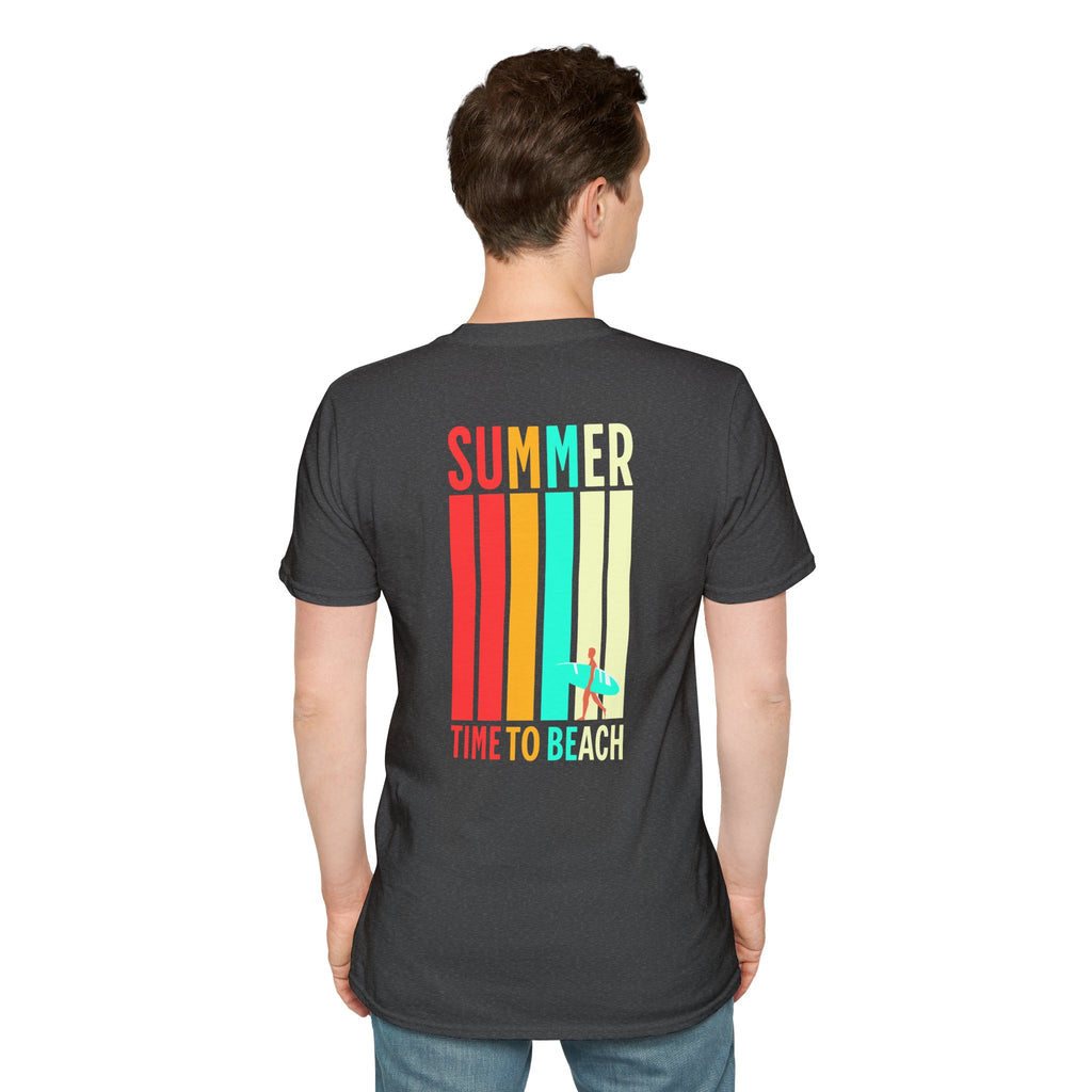 Men's ''time to beach'' Classic Black Tee - summer collection