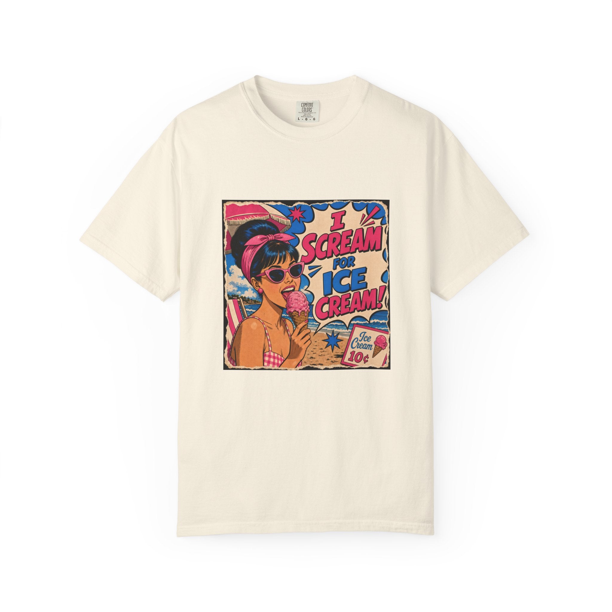 Pop Art Women's Tee- I Scream For Ice Cream Retro Graphic Tee