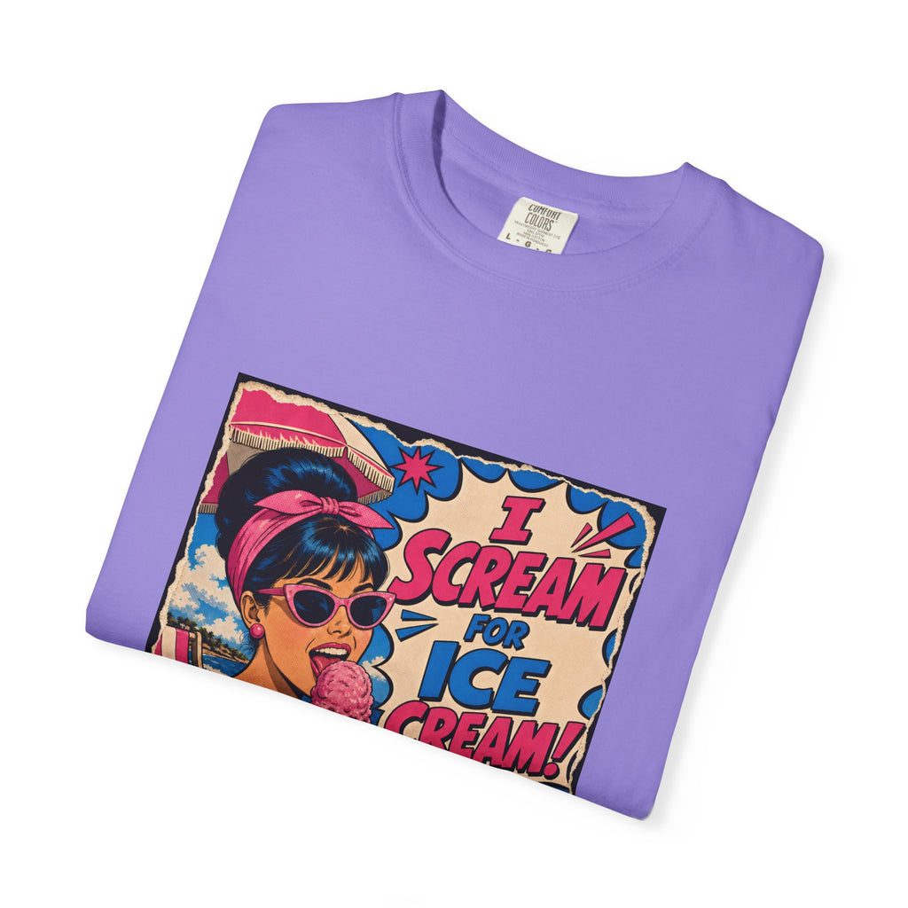 Pop Art Women's Tee- I Scream For Ice Cream Retro Graphic Tee