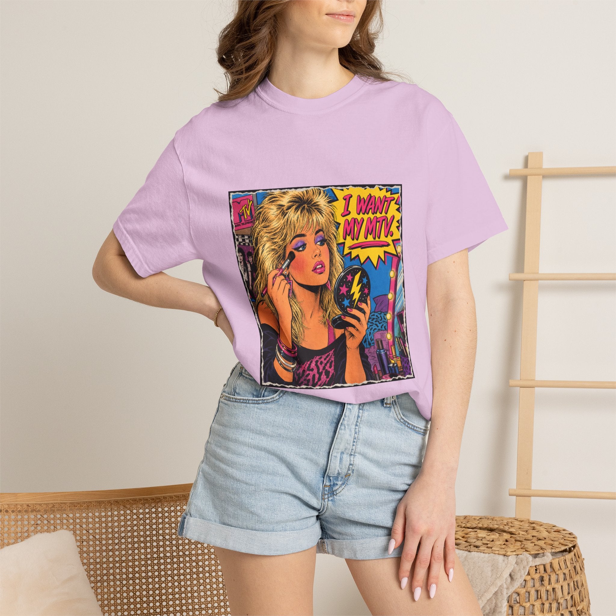 80s MTV Girl Graphic T-Shirt — Retro Makeup Vibes