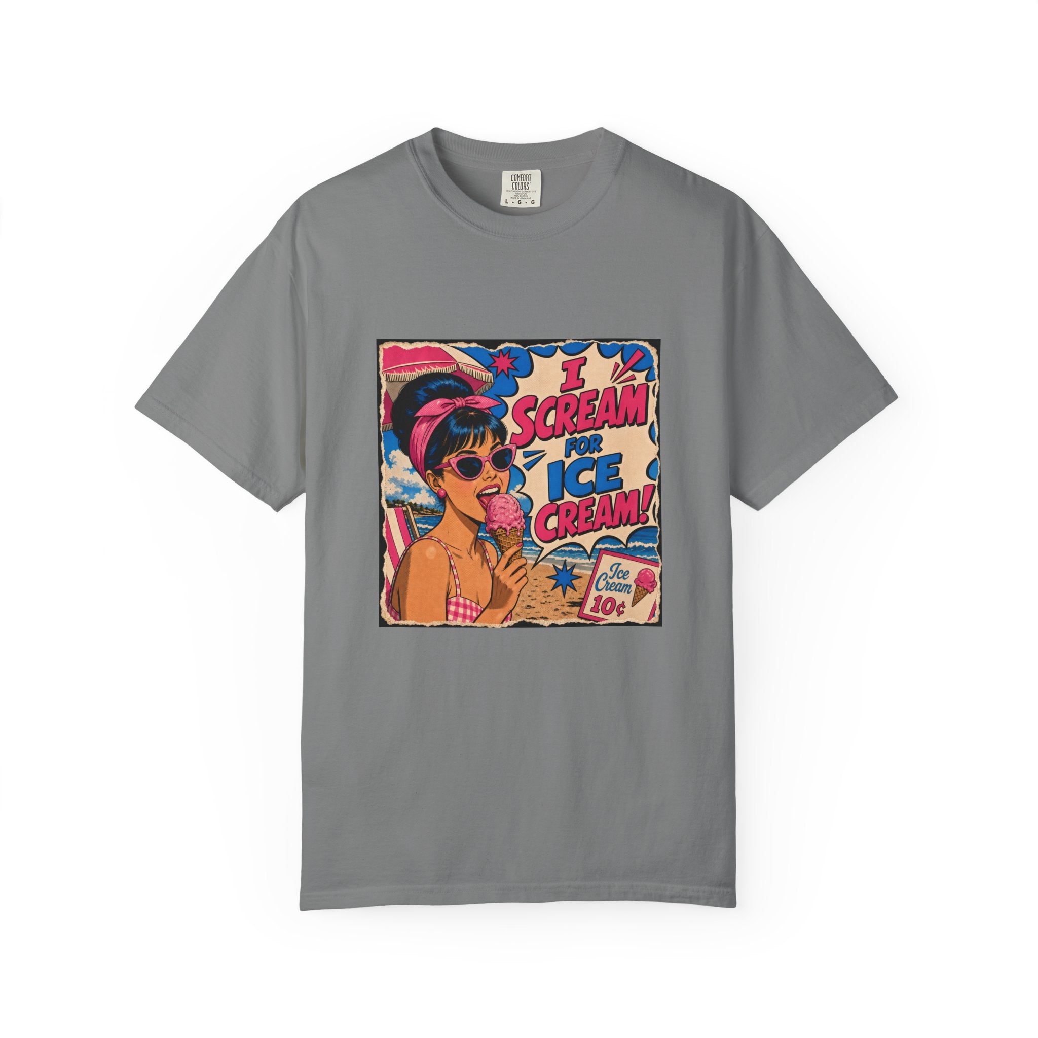 Pop Art Women's Tee- I Scream For Ice Cream Retro Graphic Tee
