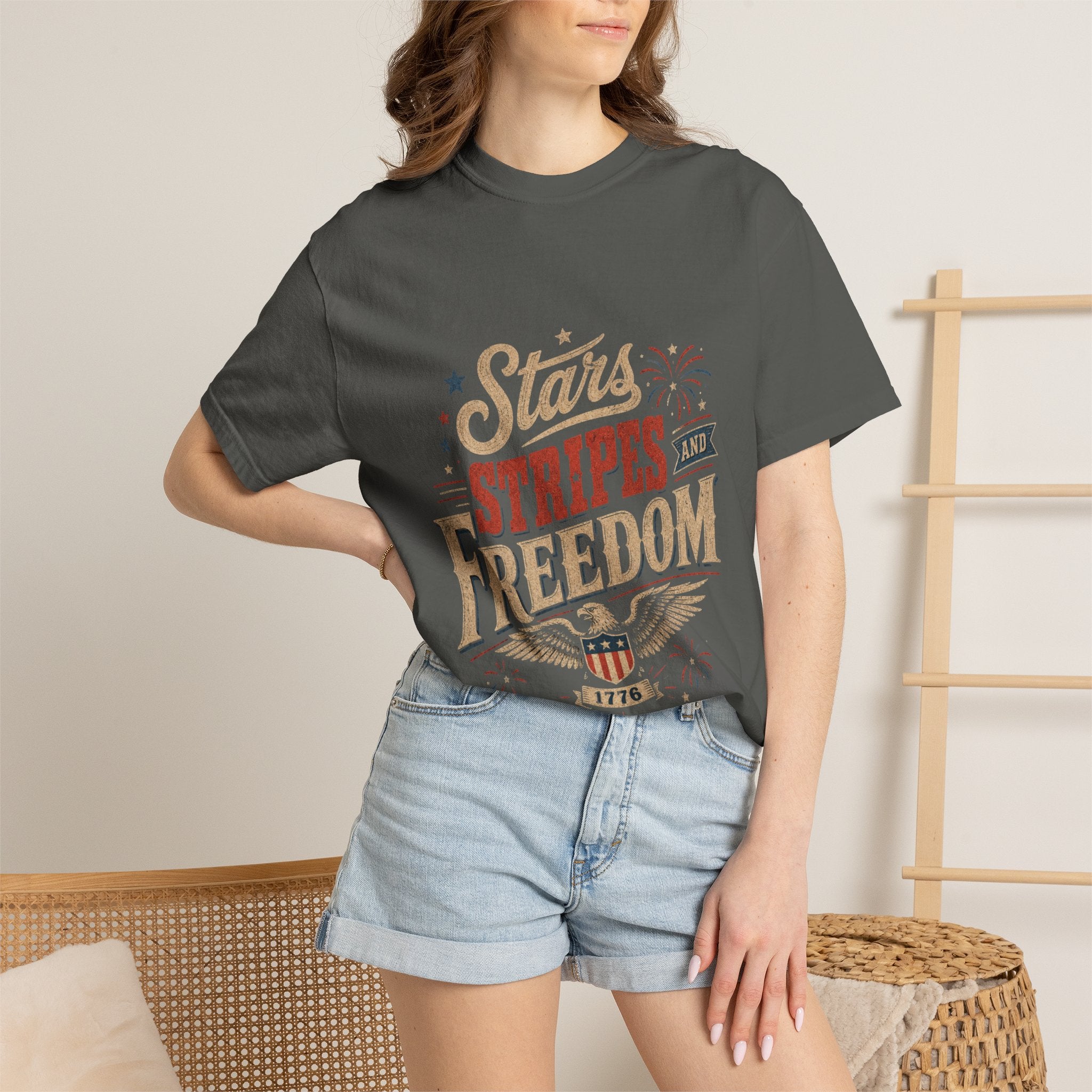Women's retro vibe patriotic shirt — Vintage Patriotic Fourth of July Tee