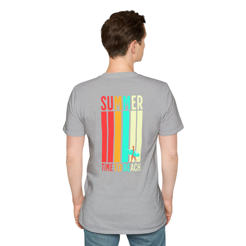 Men's ''time to beach'' Classic Black Tee - summer collection