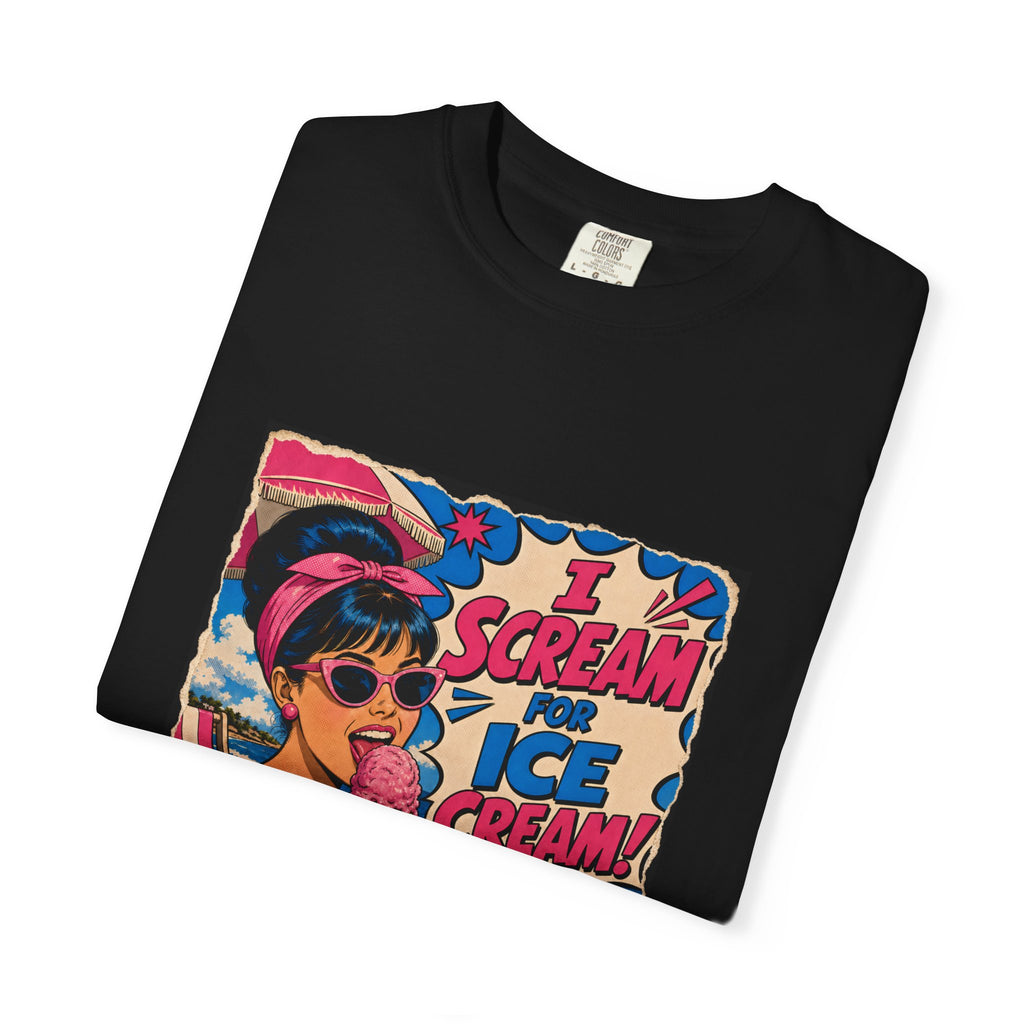 Pop Art Women's Tee- I Scream For Ice Cream Retro Graphic Tee