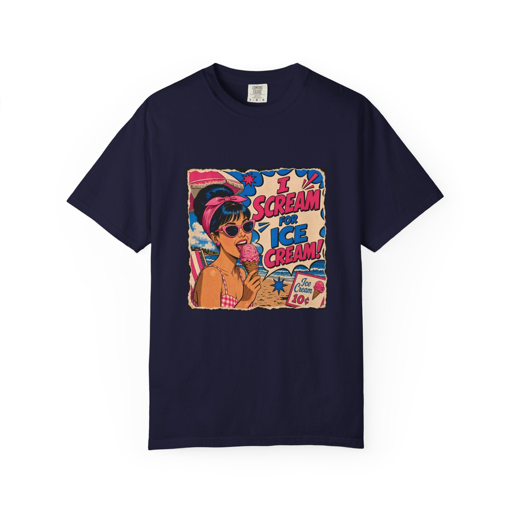 Pop Art Women's Tee- I Scream For Ice Cream Retro Graphic Tee