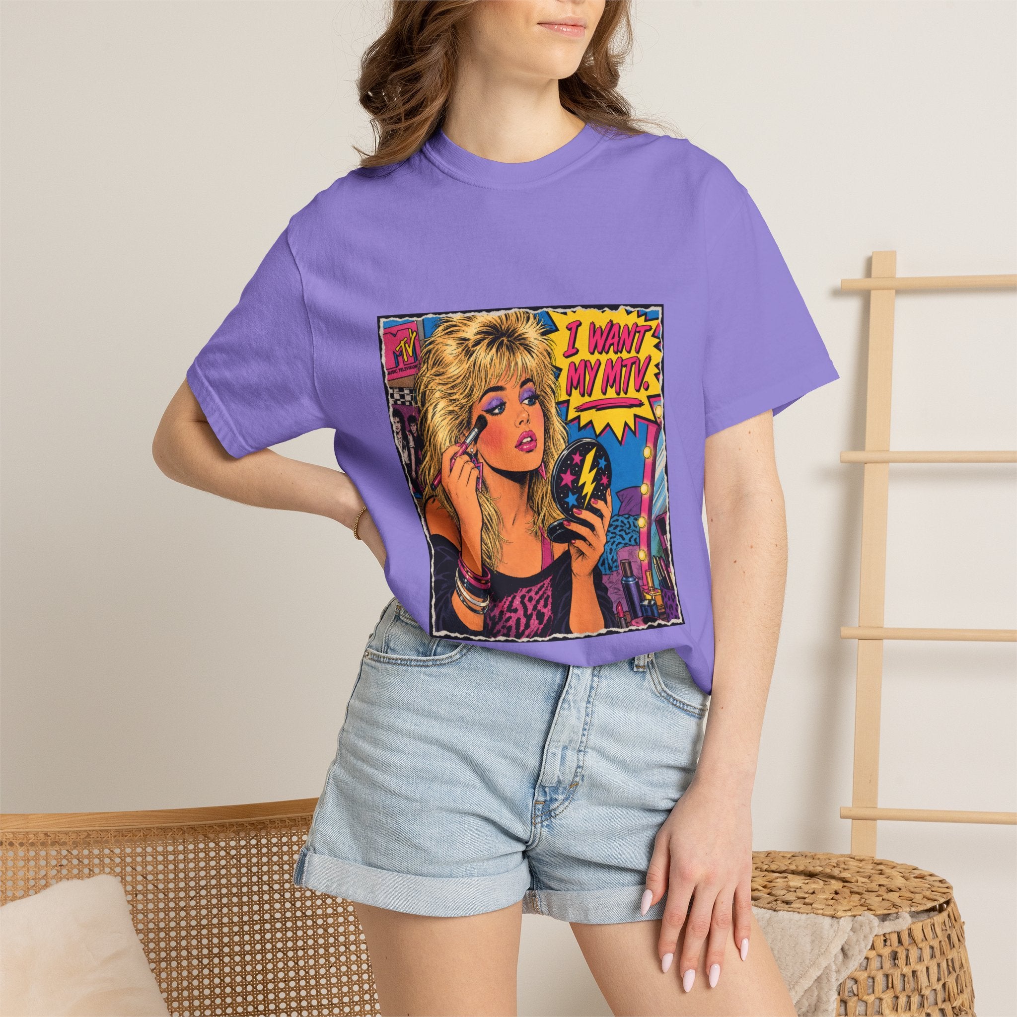 80s MTV Girl Graphic T-Shirt — Retro Makeup Vibes