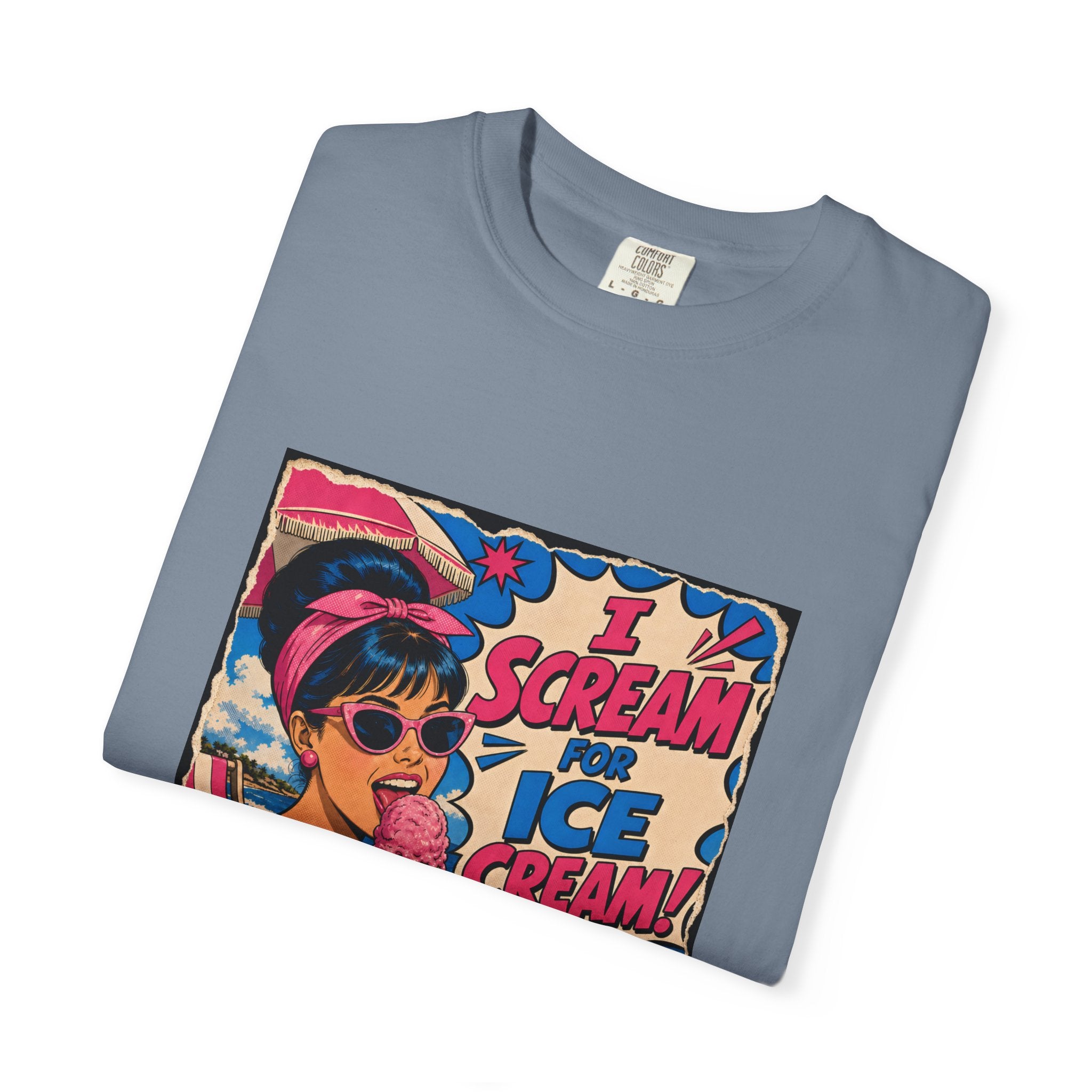 Pop Art Women's Tee- I Scream For Ice Cream Retro Graphic Tee