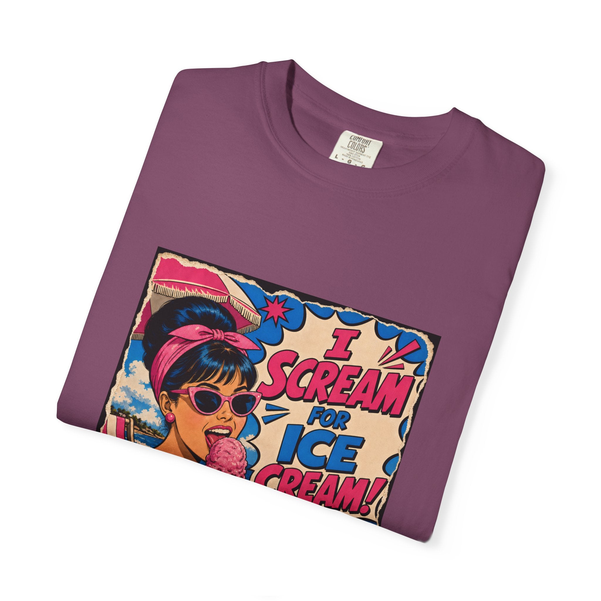 Pop Art Women's Tee- I Scream For Ice Cream Retro Graphic Tee