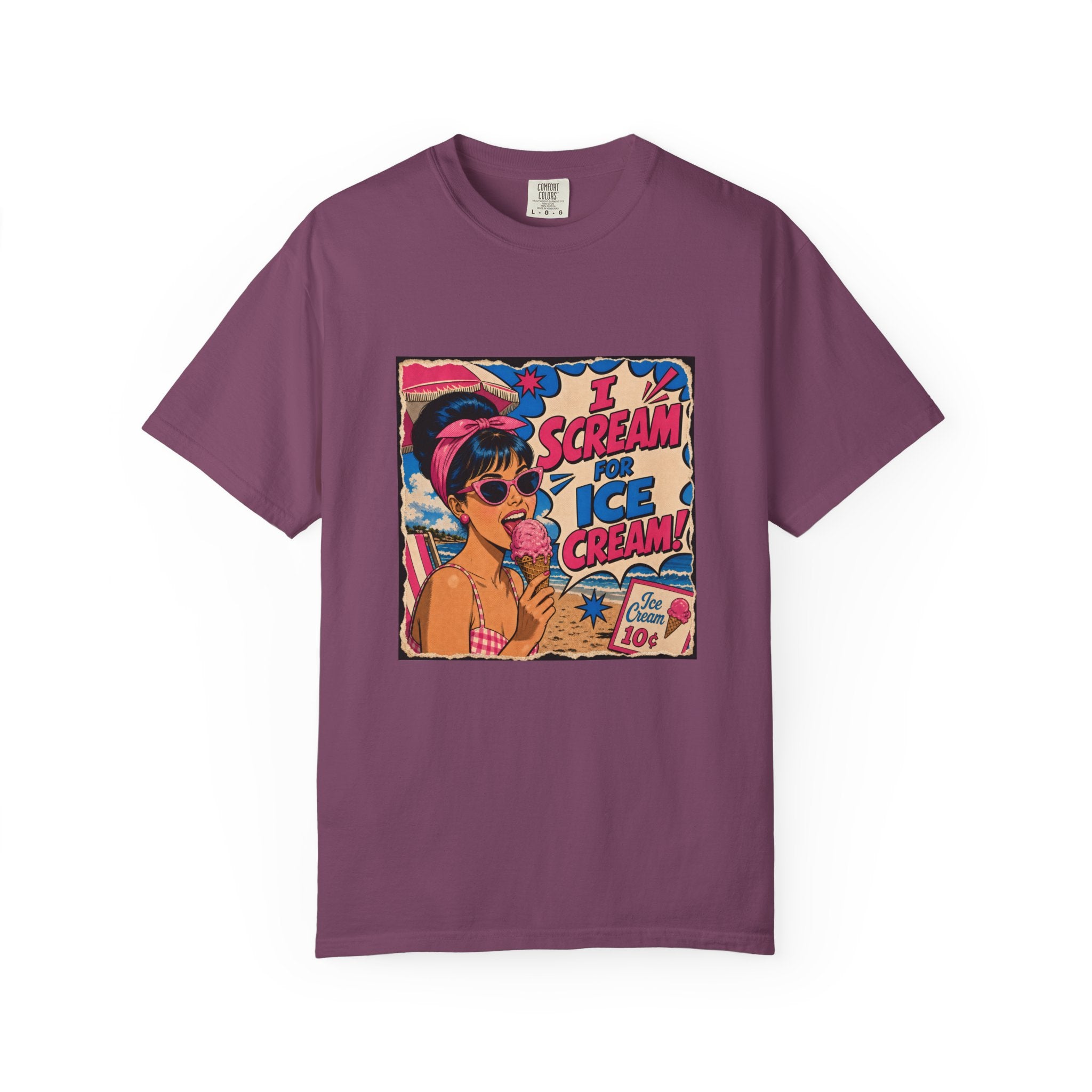 Pop Art Women's Tee- I Scream For Ice Cream Retro Graphic Tee