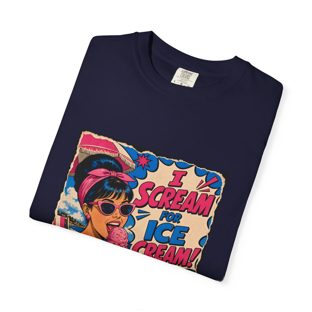 Pop Art Women's Tee- I Scream For Ice Cream Retro Graphic Tee