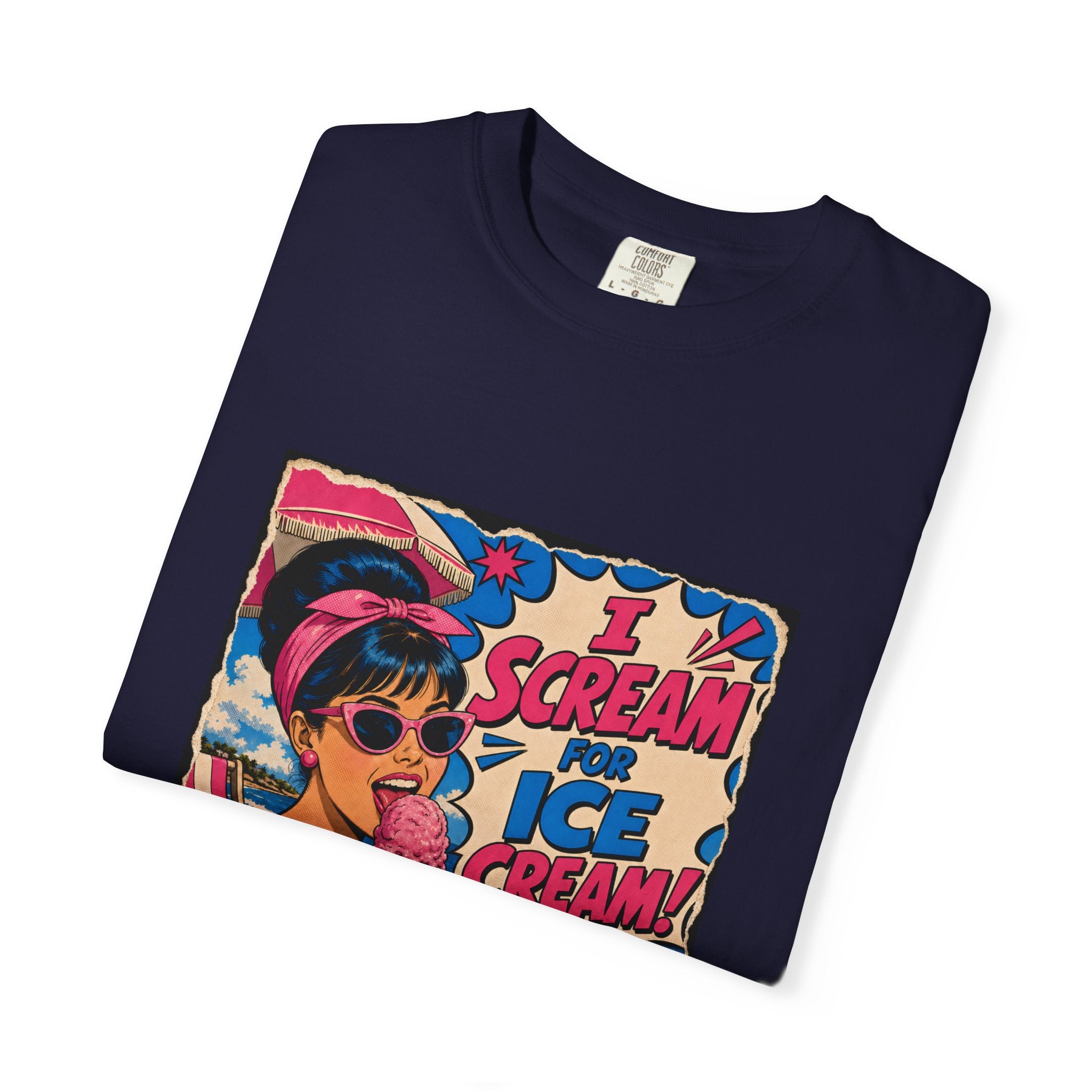 Pop Art Women's Tee- I Scream For Ice Cream Retro Graphic Tee