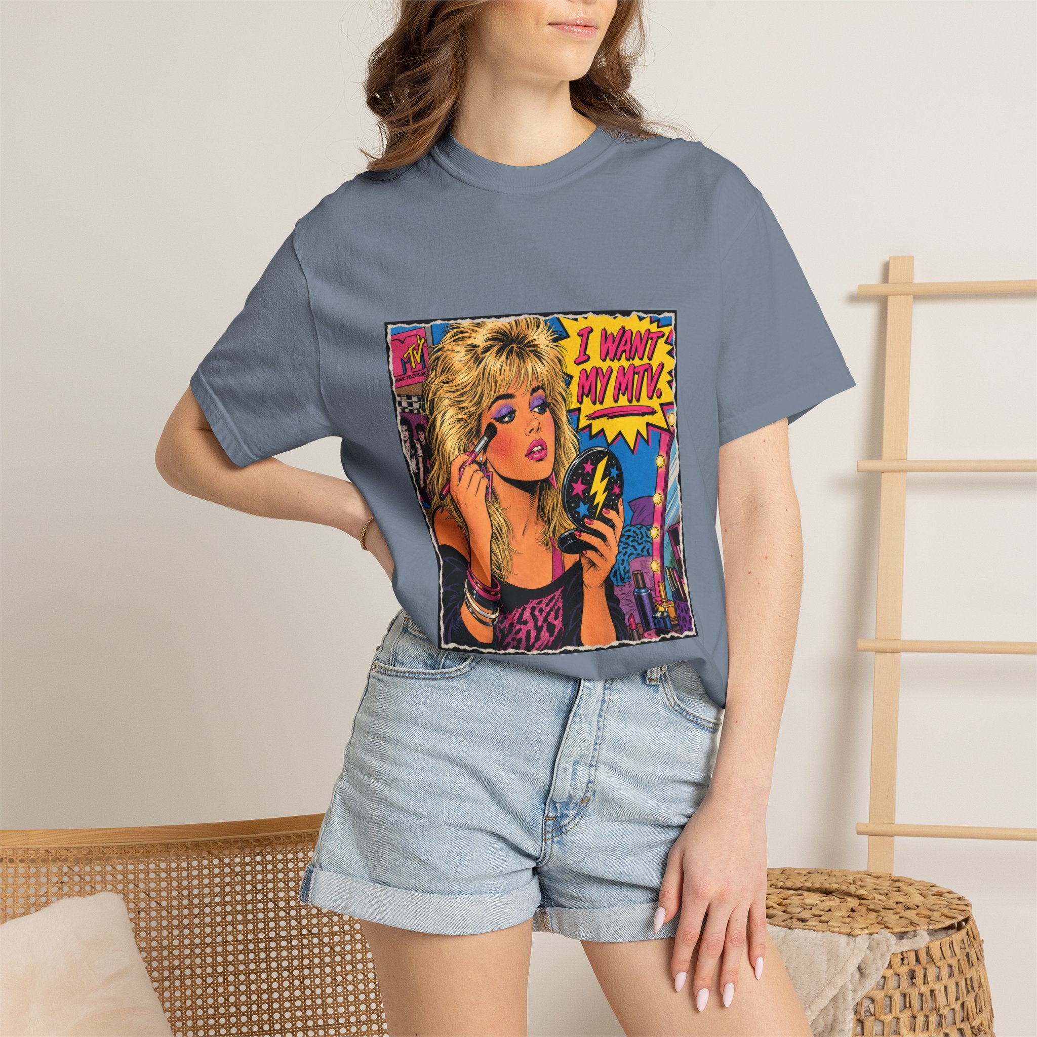 80s MTV Girl Graphic T-Shirt — Retro Makeup Vibes