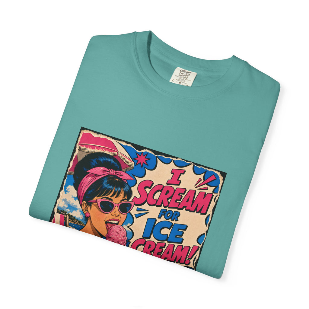 Pop Art Women's Tee- I Scream For Ice Cream Retro Graphic Tee