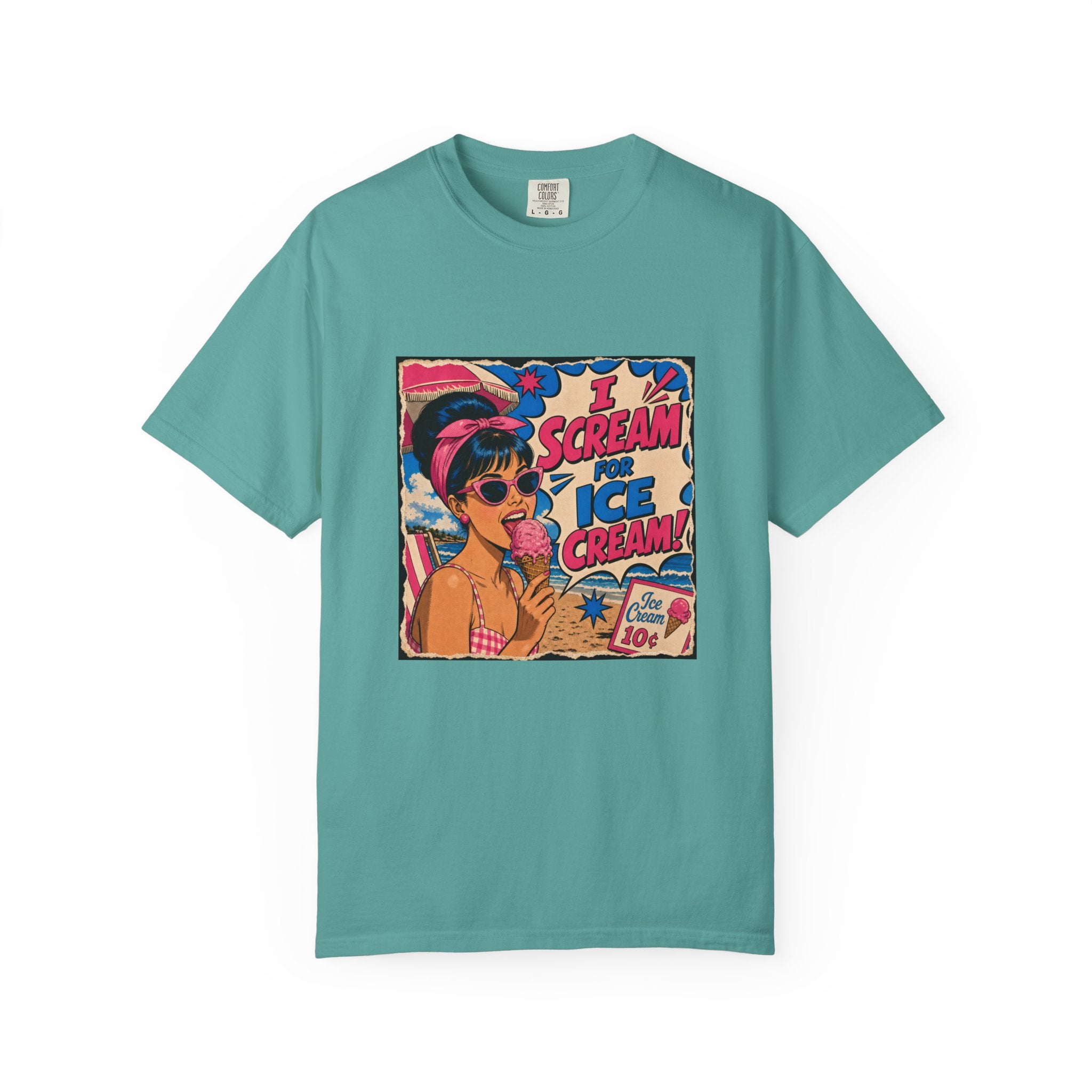 Pop Art Women's Tee- I Scream For Ice Cream Retro Graphic Tee