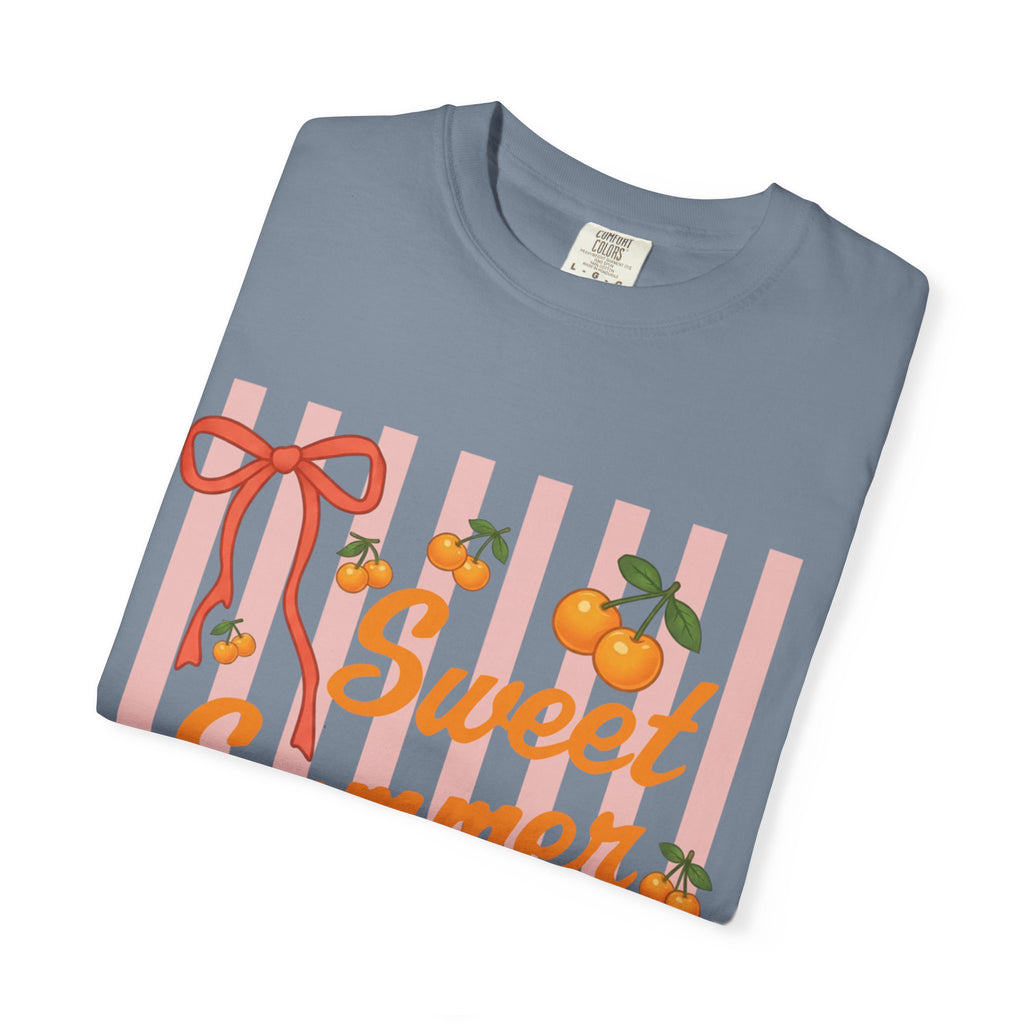 Sweet Summer Time T-Shirt — Peach Stripe Graphic Tee